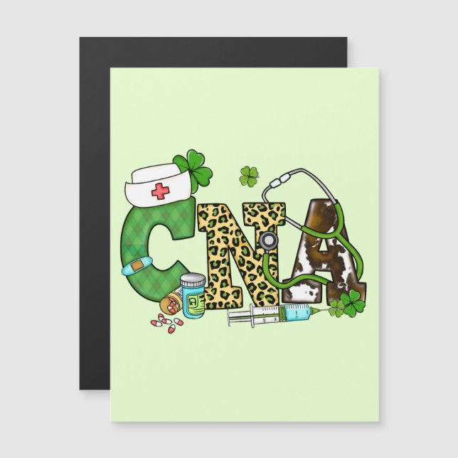 Carte Magnétique Assistant en soins infirmiers certifié St. Patrick (Devant / Derrière)