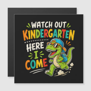 Carte Magnétique Attention maternelle j'arrive Dino