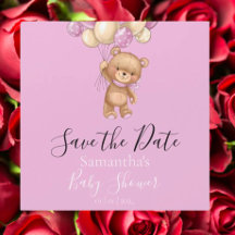 Baby shower à ballets roses Teddy Bear Enregistrer