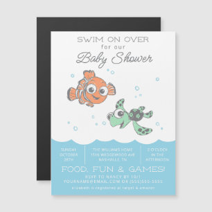 Carte Magnétique Baby shower Nemo & Squirt
