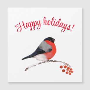 Carte Magnétique Baies rouges et taupes, Joyeuses vacances !