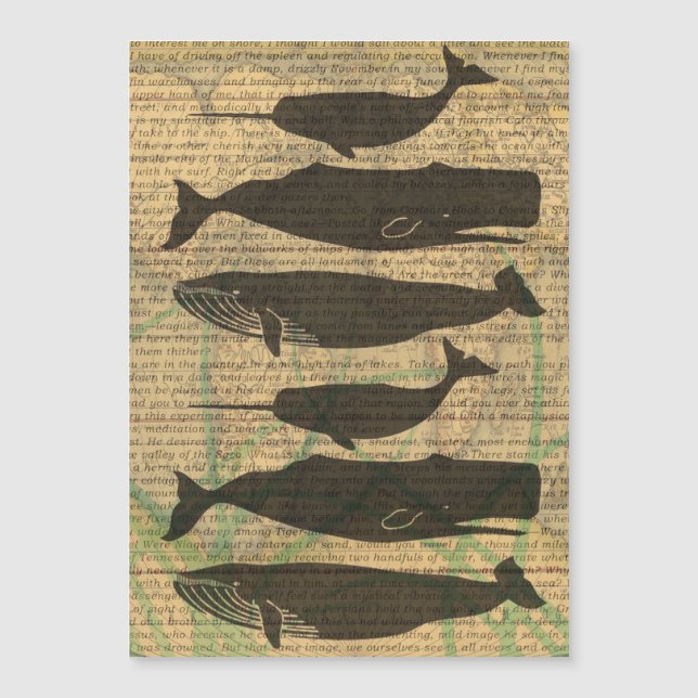 Carte Magnétique Baleine antique Vie marine (Devant)