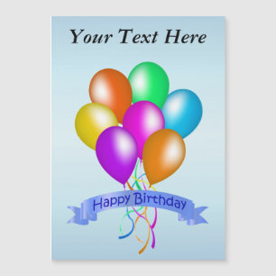 Carte Magnétique Ballons d'anniversaire colorés et heureux