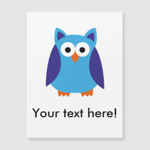 Carte Magnétique Bande dessinée bleue de hibou