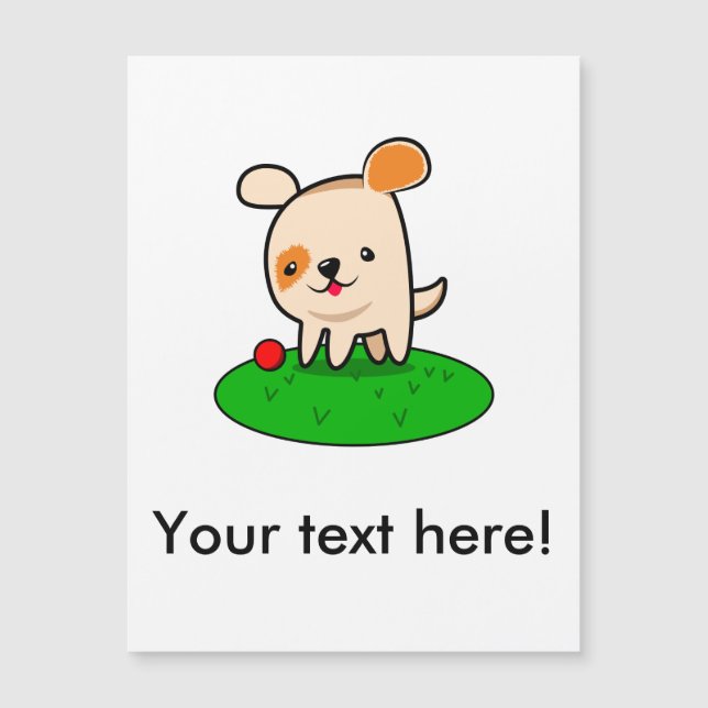 Carte Magnétique Bande dessinée mignonne de chiot (Devant)