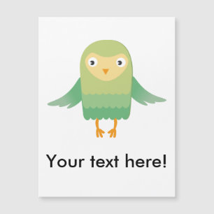 Carte Magnétique Bande dessinée verte de hibou