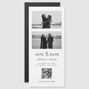 Carte Magnétique Bande Photo Code QR Mariage Magnétique Enregistrer