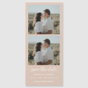 Carte Magnétique Bande Photo Mariage Magnétique Beige Enregistrer L