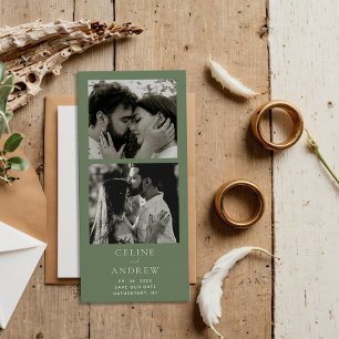 Carte Magnétique Bande Photo Minimale Mariage Magnétique Enregistre