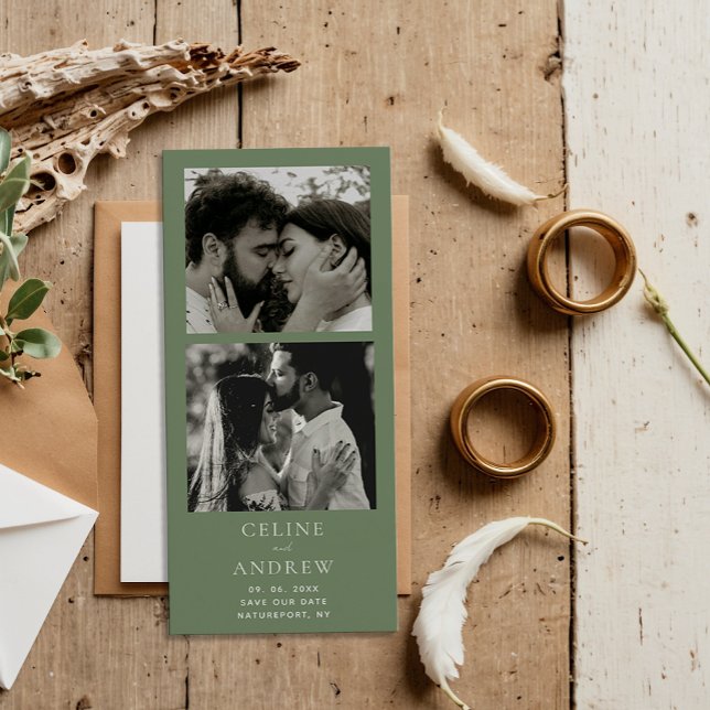 Carte Magnétique Bande Photo Minimale Mariage Magnétique Enregistre (Créateur téléchargé)