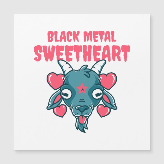 Carte Magnétique Baphomet tête de chèvre mignon (Devant)