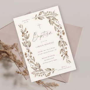 Carte Magnétique Baptême genre neutre floral Boho Wildflower