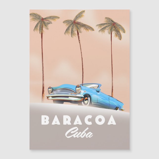 Carte Magnétique Baracoa Cuba voiture ancienne (Devant)