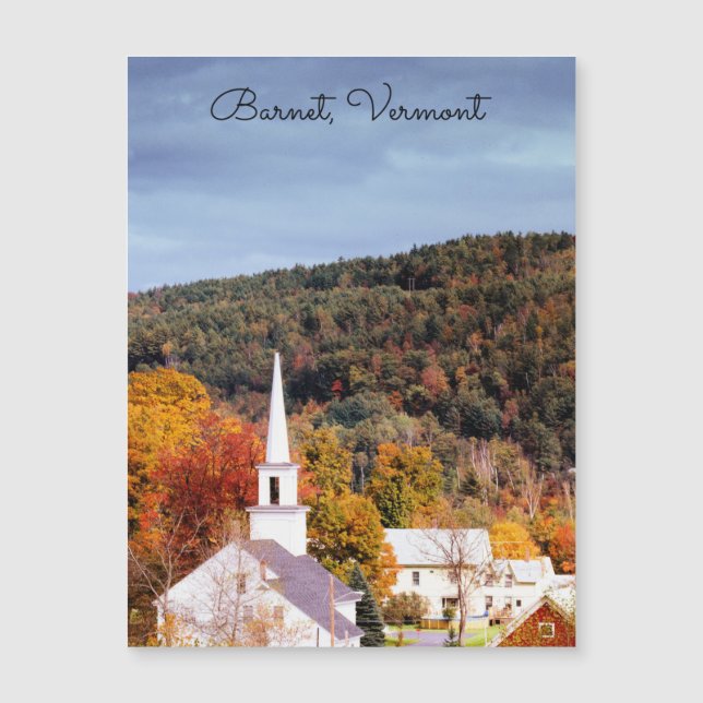 Carte Magnétique Barnet, Vermont, couleurs de l'automne (Devant)