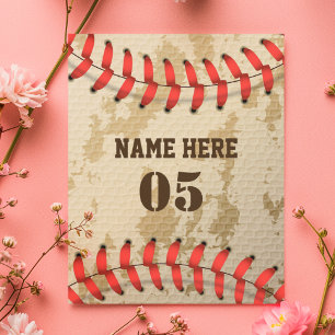 Carte Magnétique Baseball vintage personnalisé nom numéro rétro