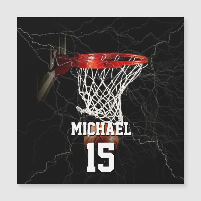 Carte Magnétique Basket-ball Ajouter votre nom et votre numéro Cart (Devant)