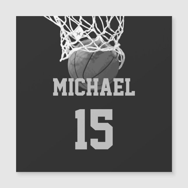 Carte Magnétique Basket-ball Votre nom (Devant)