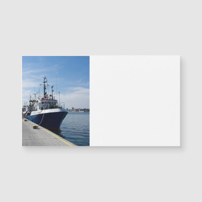 Carte Magnétique Bateau de pêche à l'amarrage (Devant)