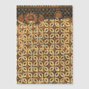 Carte Magnétique Batik Kawung vintage indonésien à motif rustique