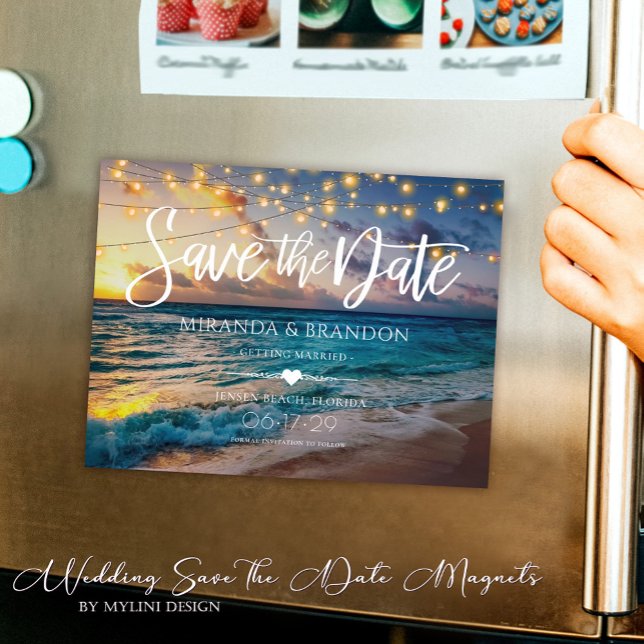 Carte Magnétique Beach Destination Wedding Enregistrer la date Magn (Créateur téléchargé)