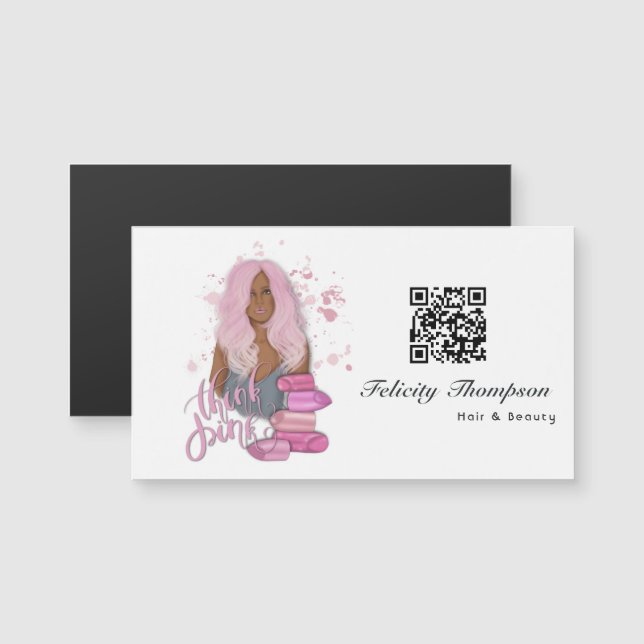 Carte Magnétique Beauty Salon QR Code (Devant / Derrière)