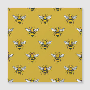 Carte Magnétique Bee Haven : Motif jaune Vintage