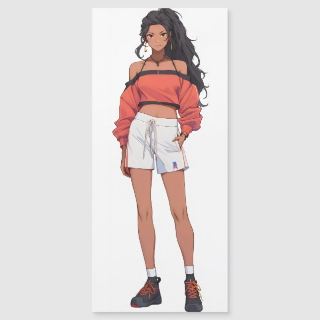 Carte Magnétique Belle fille Sport Anime (Devant)