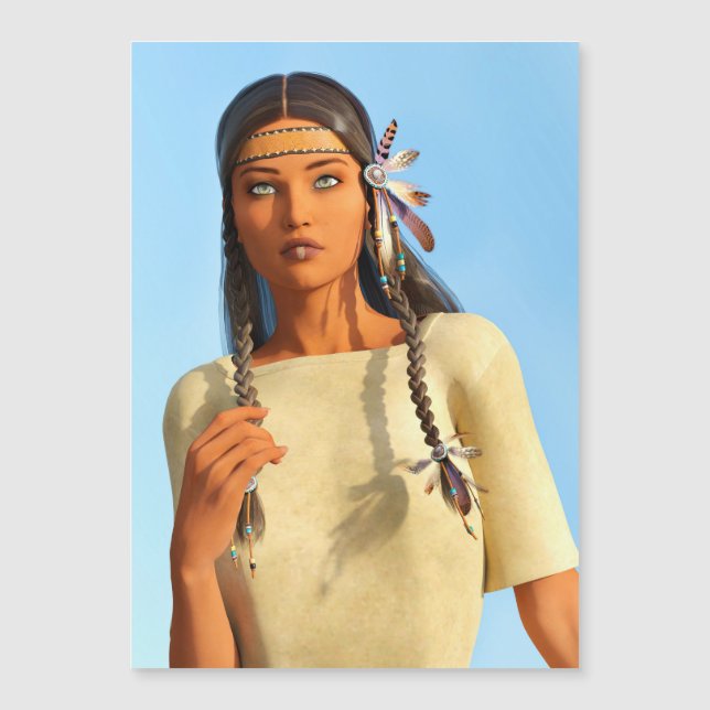 Carte Magnétique Belle tenue autochtone amérindienne (Devant)