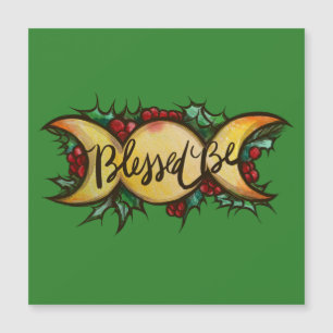 Carte Magnétique Béni Soit Triple Lune Déesse Holly Yule