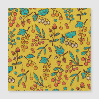 Berries sur branches, motif naturel sans soudure.