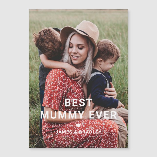 Carte Magnétique BEST MUMMY JAMAIS Coeur Fête des Mères Photo (Devant)