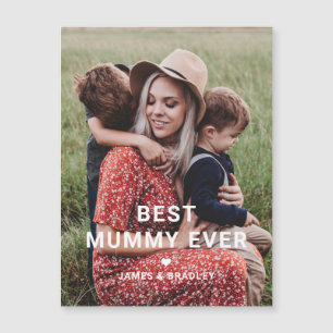 Carte Magnétique BEST MUMMY JAMAIS Coeur Fête des Mères Photo