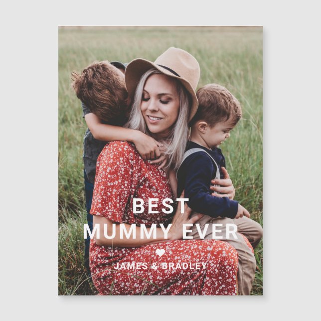 Carte Magnétique BEST MUMMY JAMAIS Coeur Fête des Mères Photo (Devant)