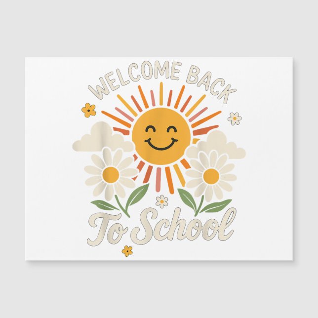Carte Magnétique Bienvenue Retour À L'École Chemises Premier jour d (Devant)