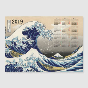 Carte Magnétique Big Wave au large de Kanagawa 2019 calendrier cart