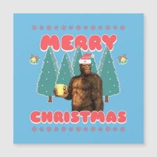 Carte Magnétique Bigfoot drôle - Joyeux Noël