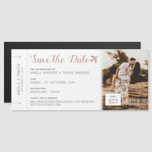 Carte Magnétique Billet Pink Magnetic Boarding Pass Enregistrer la