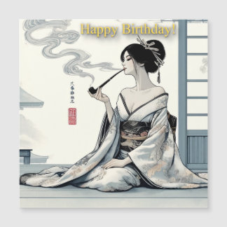 Carte Magnétique Birthday Card 02 - Elegant Japanese Oiran Theme