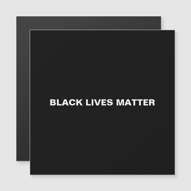 Carte Magnétique Black Lives Matt noir blanc minimaliste aimant (Devant / Derrière)