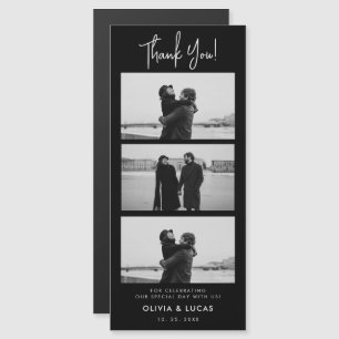 Carte Magnétique Black Photo Strip Magnétique Mariage Merci