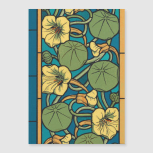 Carte Magnétique Bleu jaune Nasturtium Fleur Nouveau Motif