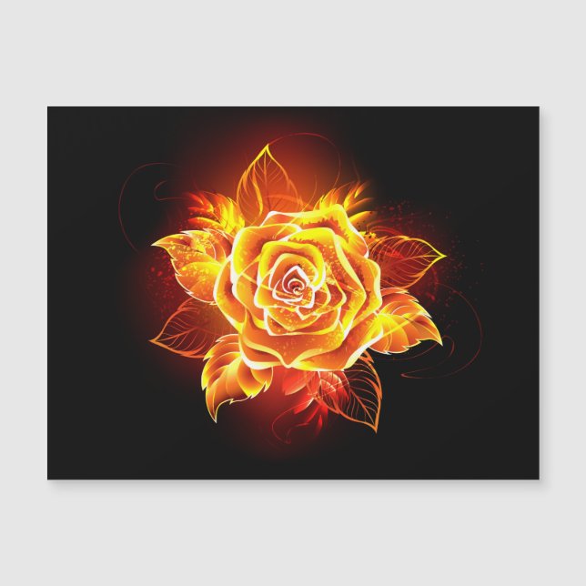 Carte Magnétique Blooming Fire Rose (Devant)