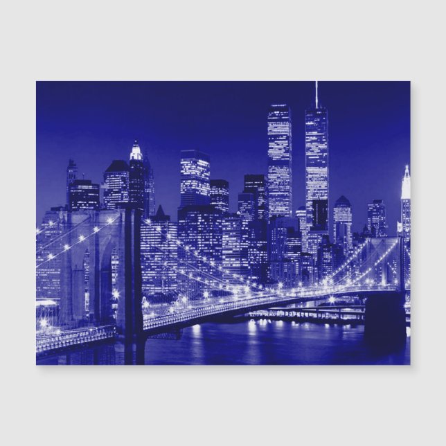 Carte Magnétique Blue New York City Night (Devant)