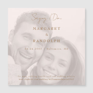 Carte Magnétique Blush Elegance Mariage Photo Enregistrer l'aimant 