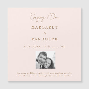Carte Magnétique Blush Elegance Wedding Enregistrer l'aimant Date