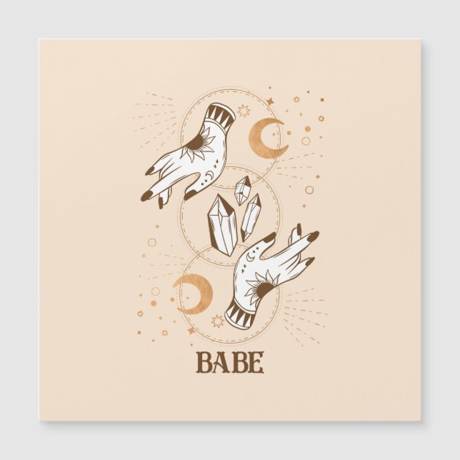 Carte Magnétique Boho Mystic Tarot Celestial Bachelorette voiture M (Devant)