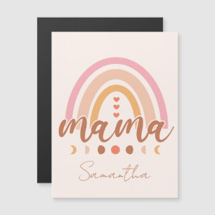 Carte Magnétique Boho Rainbow Mama avec phases de lune