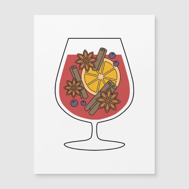 Carte Magnétique Boisson de cocktail épicé de vin rouge chaud (Devant)