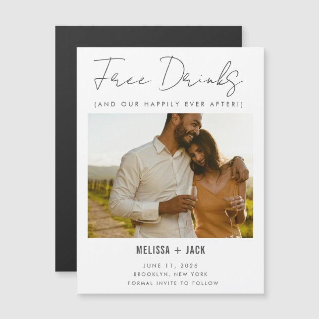 Carte Magnétique Boissons gratuites Heureusement après avoir enregi (Devant / Derrière)