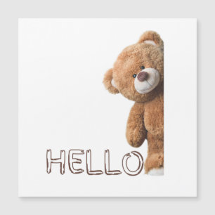 Carte Magnétique Bonjour mignon ours Brown Teddy Bear